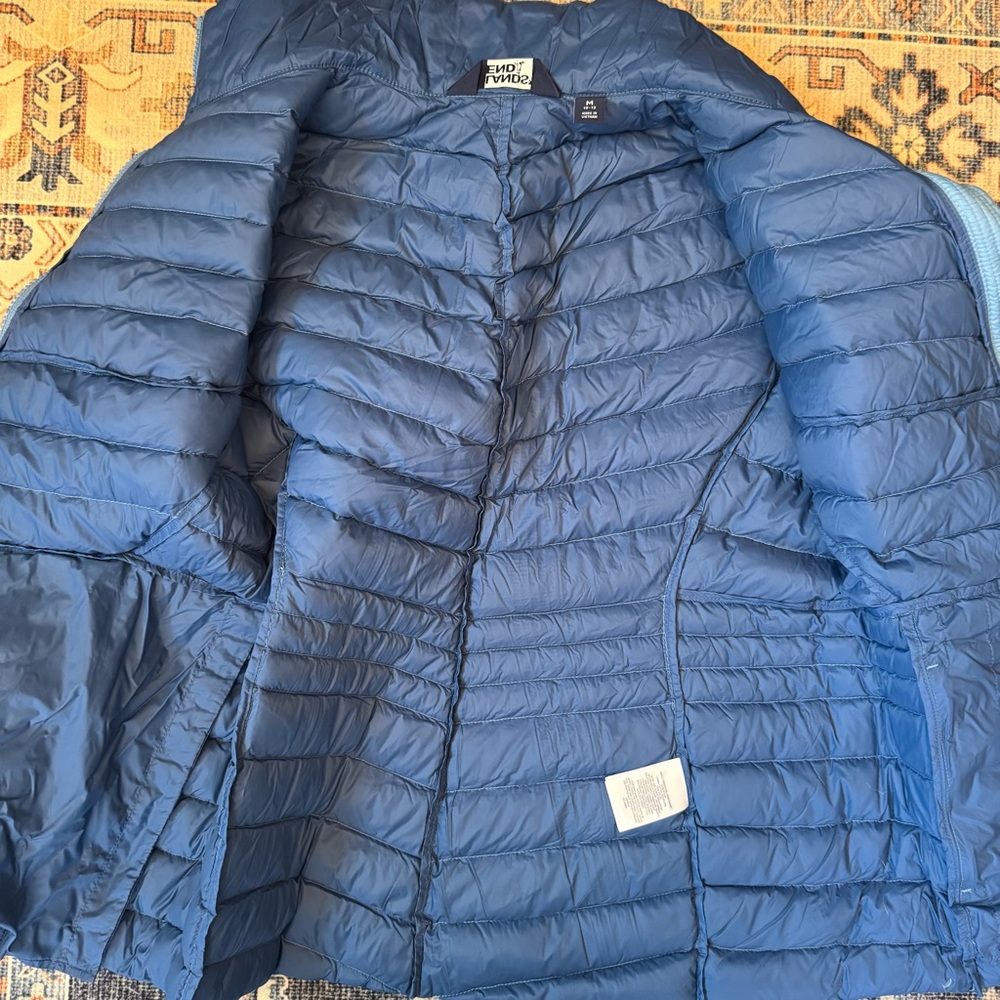 Lands’ End Womens Wanderweight Ultralight Packable Chevron Quilted Down Jacket M - Picture 8 of 13